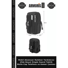 Armoris Mobil Aksesuar Outdoor Yardımcısı Ufak Boyut Single Sword Taktik Molle Cep Telefonu ve Kemer Çantası