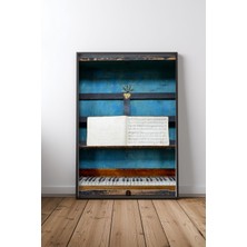 Keyf Home Music Box Siyah Çerçeveli Mdf Tablo Poster Salon Duvar Dekoru Hediye