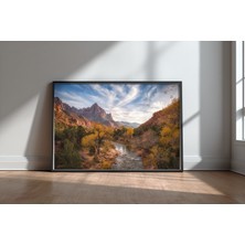 Keyf Home Watchman Sunset Siyah Çerçeveli Mdf Tablo Poster Salon Duvar Dekoru Hediye