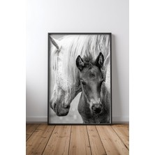 Keyf Home The Foal Siyah Çerçeveli Mdf Tablo Poster Salon Duvar Dekoru Hediye