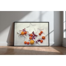 Keyf Home Snow Still Life Siyah Çerçeveli Mdf Tablo Poster Salon Duvar Dekoru Hediye