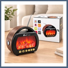 Bezos Fenerli Şömineli Bluetooth Radyo Hoparlör (Am/fm/sw, Usb/type-C, Tf) BZS10