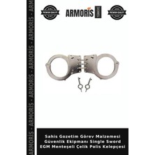 Armoris Sahis Gozetim Görev Malzemesi Güvenlik Ekipmanı Single Sword Egm Menteşeli Çelik Polis Kelepçesi