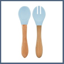 Bezos Mama Kaşığı ve Çatal Seti Mineral Blue · Renk: Mineral Blue BZS10