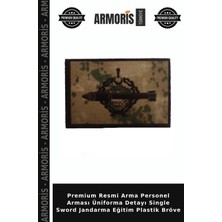 Armoris Premium Resmi Arma Personel Arması Üniforma Detayı Single Sword Jandarma Eğitim Plastik Bröve