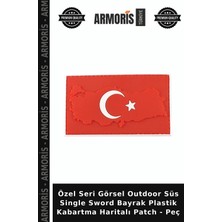 Armoris Özel Seri Görsel Outdoor Süs Single Sword Bayrak Plastik Kabartma Haritalı Patch - Peç
