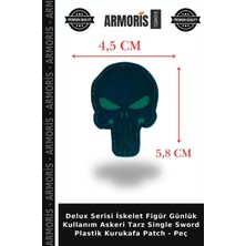 Armoris Delux Serisi Iskelet Figür Günlük Kullanım Askeri Tarz Single Sword Plastik Kurukafa Patch - Peç