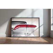 Keyf Home 1958 Taillight Siyah Çerçeveli Mdf Tablo Poster Salon Duvar Dekoru Hediye