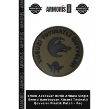 Armoris Erkek Aksesuar Birlik Arması Single Sword Azerbaycan Xüsusi Təyinatlı Qüvvələr Plastik Patch - Peç