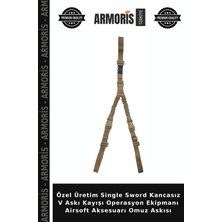 Armoris Özel Üretim Single Sword Kancasız V Askı Kayışı Operasyon Ekipmanı Airsoft Aksesuarı Omuz Askısı