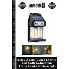 Armoris Dikey 3 Ledli Güneş Enerjili LED Akıllı Aydınlatma Pratik Lamba Modern Işık
