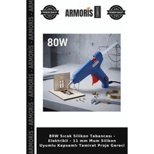 Armoris 80W Sıcak Silikon Tabancası - Elektrikli - 11 mm Mum Silikon Uyumlu Kapsamlı Tamirat Proje Gereci