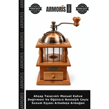 Armoris Ahşap Tasarımlı Manuel Kahve Değirmeni ve Öğütücü Nostaljik Çeyiz Sunum Eşyası Arkadaşa Armağan