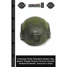 Armoris Yumuşak Pedli Standart Beden Abs Başlık Single Sword Tactical Airsoft Kompozit Başlık, Koruyucu Kask