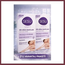 Storeşahin Sesu Soft Sir Ağda Bantları 32 Adet Vegan Formula Tüm Vücut ve Yüz Için Soğuk Ağda Bandı 2'li Paket SHN0720