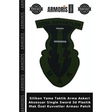 Armoris Silikon Yama Taktik Arma Askeri Aksesuar Single Sword 3D Plastik Mak Özel Kuvvetler Arması Patch