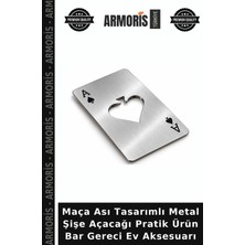 Armoris Maça Ası Tasarımlı Metal Şişe Açacağı Pratik Ürün Bar Gereci Ev Aksesuarı