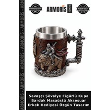 Armoris Savaşçı Şövalye Figürlü Kupa Bardak Masaüstü Aksesuar Erkek Hediyesi Özgün Tasarım