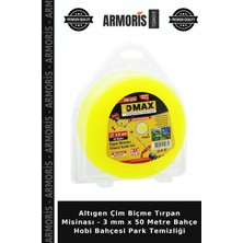 Armoris Altıgen Çim Biçme Tırpan Misinası - 3 mm x 50 Metre Bahçe Hobi Bahçesi Park Temizliği