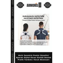 Armoris Akıllı Sensörlü Postür Düzeltici Aparatı Dijital Ekran Günlük Destek Pratik Yardımcı Vücut Aksesuarı