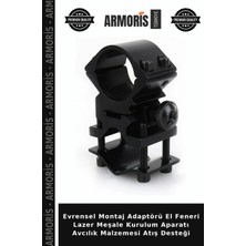 Armoris Evrensel Montaj Adaptörü El Feneri Lazer Meşale Kurulum Aparatı Avcılık Malzemesi Atış Desteği