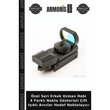 Armoris Özel Seri Erkek Uzman Hobi 4 Farklı Nokta Gösterişli Çift Işıklı Avcılar Hedef Noktalayıcı