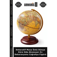 Armoris Dekoratif Masa Üstü Dünya Küre Oda Aksesuarı Ev Dekorasyonu Coğrafya Figürü