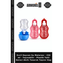Armoris Evcil Hayvan Su Matarası - 250 ml - Taşınabilir - Plastik Tatil Gereci Akıllı Tasarım Taşınır Kap
