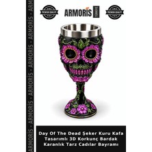 Armoris Day Of The Dead Şeker Kuru Kafa Tasarımlı 3D Korkunç Bardak Karanlık Tarz Cadılar Bayramı
