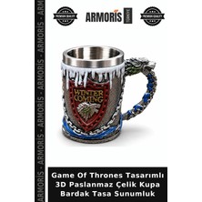 Armoris Game Of Thrones Tasarımlı 3D Paslanmaz Çelik Kupa Bardak Tasa Sunumluk
