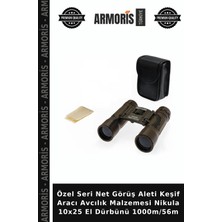Armoris Özel Seri Net Görüş Aleti Keşif Aracı Avcılık Malzemesi Nikula 10X25 El Dürbünü 1000M/56M