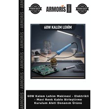 Armoris 60W Kalem Lehim Makinesi - Elektrikli - Mavi Renk Kablo Birleştirme Kurulum Aleti Donanım Ürünü