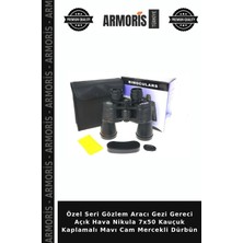 Armoris Özel Seri Gözlem Aracı Gezi Gereci Açık Hava Nikula 7X50 Kauçuk Kaplamalı Mavı Cam Mercekli Dürbün