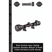 Armoris Özel Üretim Spor Optigi Zoomlu Dürbün Nikula 3-9X50 Tüfek Dürbünü Çelik Gövde