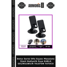Armoris Delux Serisi Ofis Eşyası Masaüstü Stant Hediyelik Eşya Kablo Geçirilebilir Telefon Tutucu