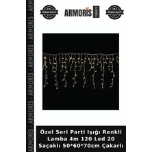 Armoris Özel Seri Parti Işığı Renkli Lamba 4m 120 LED 20 Saçaklı 50*60*70CM Çakarlı