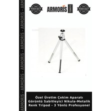 Armoris Özel Üretim Çekim Aparatı Görüntü Sabitleyici Nikula-Metalik Renk Tripod - 3 Yönlü Profesyonel