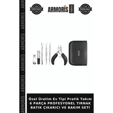 Armoris Özel Üretim Ev Tipi Pratik Takım 6 Parça Profesyonel Tırnak Batık Çıkarıcı ve Bakım Seti