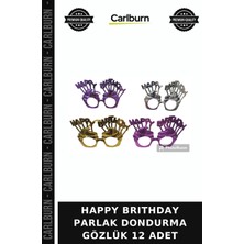 Carlburn Özel Seri Happy Brıthday Parlak Dondurma Gözlük 12 Adet Çocuklar Kutlama Parti Gözlüğü