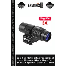 Armoris Özel Seri Optik Cihaz Fonksiyonel Ürün Aksesuar Nikula Magnifier 3x Yakınlaştırmalı Dürbün - 22MM
