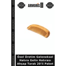 Armoris Özel Üretim Geleneksel Hatıra Gelin Hatırası Ahşap Tarak 20'li Paket