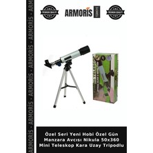 Armoris Özel Seri Yeni Hobi Özel Gün Manzara Avcısı Nikula 50X360 Mini Teleskop Kara Uzay Tripodlu