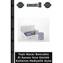 Armoris Taşlı Nazar Boncuklu El Aynası Ince Günlük Kullanım Hediyelik Ayna