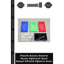 Armoris Plastik Kutulu Domino Oyunu Eğlenceli Oyun Sosyal Etkinlik Eğlence Aracı
