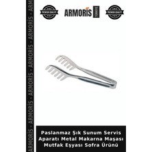Armoris Paslanmaz Şık Sunum Servis Aparatı Metal Makarna Maşası Mutfak Eşyası Sofra Ürünü