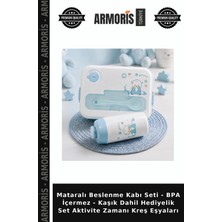 Armoris Mataralı Beslenme Kabı Seti - Bpa Içermez - Kaşık Dahil Hediyelik Set Aktivite Zamanı Kreş Eşyaları