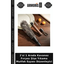 Armoris 2'si 1 Arada Kavanoz Fırçası Şişe Yıkama Mutfak Eşyası Düzenleyici