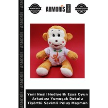 Armoris Yeni Nesil Hediyelik Eşya Oyun Arkadaşı Yumuşak Dokulu Tişörtlü Sevimli Peluş Maymun