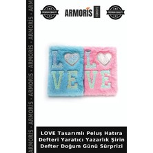 Armoris Love Tasarımlı Peluş Hatıra Defteri Yaratıcı Yazarlık Şirin Defter Doğum Günü Sürprizi