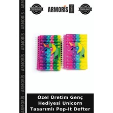 Armoris Özel Üretim Genç Hediyesi Unicorn Tasarımlı Pop-It Defter